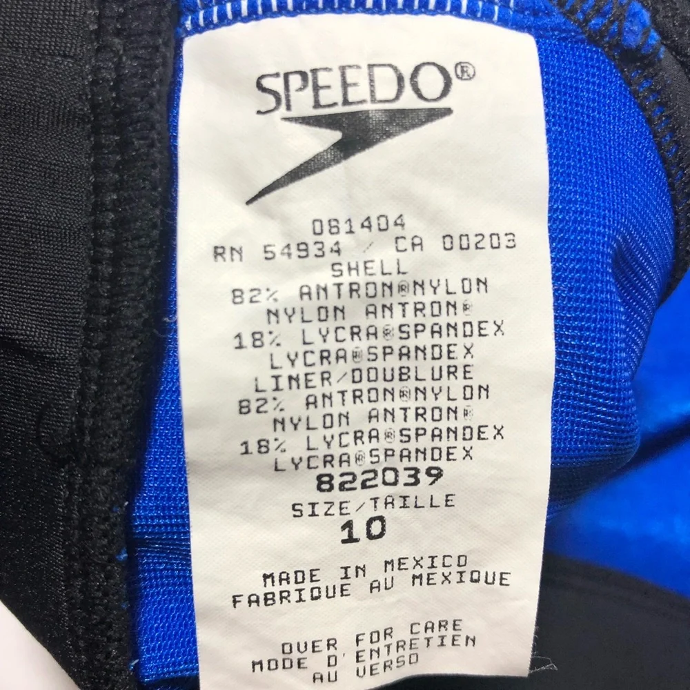 SPEEDO. Blue/Black Women’s Sport Bras Sz 10‎